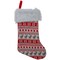 Northlight 19" Red and White Deer and Snowflake Knit Christmas Stocking with Faux Fur Cuff